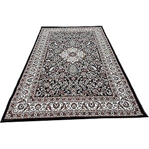 thick n soft acrylic carpets for home living room bedroom with 12 mm pile height thickness 6 feet x 9 feet black colour