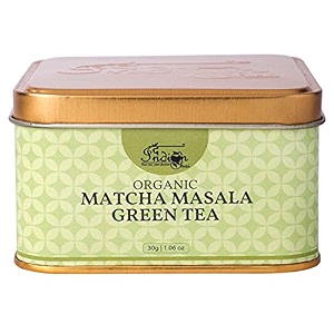 the indian chai - organic matcha masala green tea powder 30g premium second harvest culinary grade with 100 natural ground spices for digestion and detox