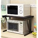INDIAN DECOR. 36600 MDF Space Saving 23.6inch Microwave Oven Stand and Counter Shelf Organizer Spicy Rack Toaster Kitchen Cabinet (Black)