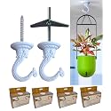 Indian Discovery® Antique Metal Plant Hanger Wall Hanging Plant Hook for Indoor Outdoor Plants, Windchimes, Planters, Diyas, Lanterns, Hanging Baskets Ornaments String Lights (Pearl White: Set of 8)