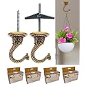 Indian Discovery® Antique Metal Plant Hanger Wall Hanging Plant Hook for Indoor Outdoor Plants, Windchimes, Planters, Diyas, Lanterns, Hanging Baskets Ornaments String Lights (Pearl White: Set of 2)