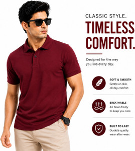The Indian Fabric Solid Men Polo Neck