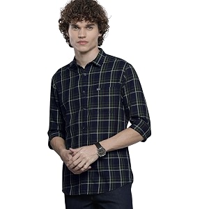 the indian garage co men39s slim fit casual checkered cotton shirt