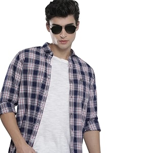 the indian garage co men39s slim fit casual checkered cotton shirt