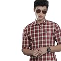 The Indian Garage Co Men's Slim Fit Casual Checkered Cotton Shirt