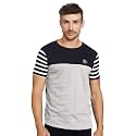 The Indian Garage Co Men's Cotton Slim Fit Striped Round Neck Tshirt