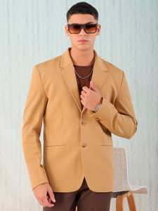 the indian garage co solid single breasted casual men blazer