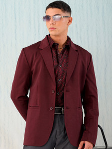 the indian garage co solid single breasted casual men blazer