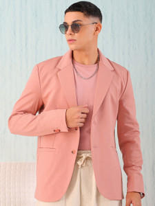 the indian garage co solid single breasted casual men blazer