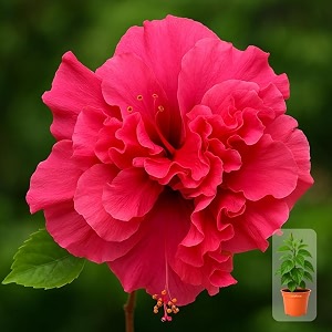 indian gardens - hibiscus live plant  indoor outdoor plant  hibiscus rosa-sinensis  malvaceae double red 4 39 terracotta