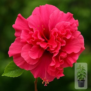 indian gardens - hibiscus live plant  indoor outdoor plant  hibiscus rosa-sinensis  malvaceae double red 4 39 min  2