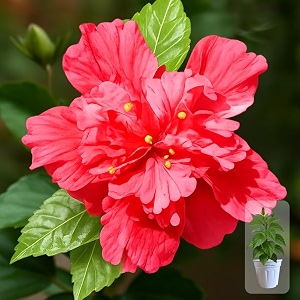 indian gardens - hibiscus live plant  indoor outdoor plant  hibiscus rosa-sinensis  malvaceae double petal 6 39 white