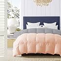 500 GSM Winter Proof Comforter Premium Collection Quilted Revesible Comforter (90" x 90" Inches/228cm x 228cm) - Queen Size Comforter|Silver/Peach