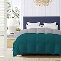 500 GSM Winter Proof Comforter Premium Collection Quilted Revesible Comforter (90" x 90" Inches/228cm x 228cm) - Queen Size Comforter|Silver/Teal