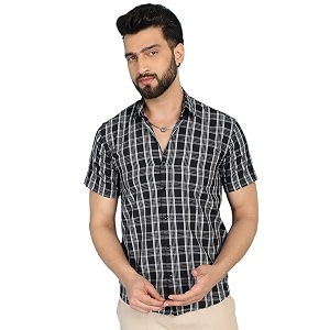 Indian Needle Mens Checkered Regular Fit Shirts
