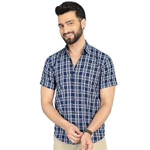 Indian Needle Mens Checkered Regular Fit Shirts