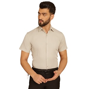Indian Needle Mens Striped Regular Fit Shirt