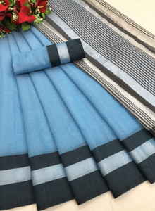 indian pehnawa embellished bhagalpuri chanderi saree light blue