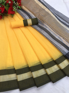 indian pehnawa embellished bhagalpuri chanderi saree yellow