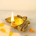 IndianShelf 1 Piece Golden Brass Lotus Diya Oil Lamp with Diwali Gift Box