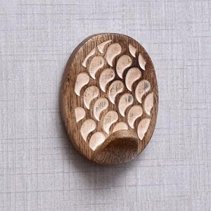 indian-shelf 3 pieces wood adhesive wall hooks for keys towels 6 strips