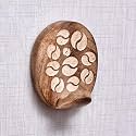 Indian-Shelf 3 Pieces Wooden Adhesive Wall Hooks for Keys, Bags and Hats