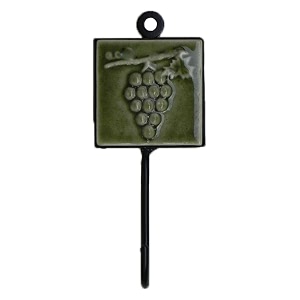 indian-shelf 3 piece ceramic grapes wall hooks for coats keys amp bags
