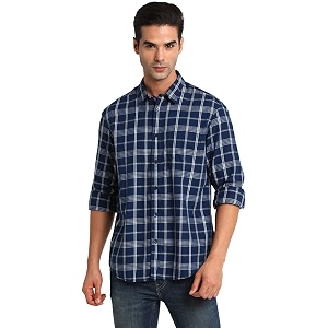 Indian Terrain Checks Cotton Slim Fit Mens
