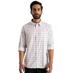 Indian Terrain Checks Cotton Slim Fit Mens