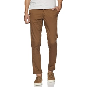 Indian Terrain Mens Slim Casual Trousers