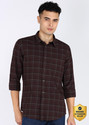 INDIAN TERRAIN Men Checkered Casual Brown Shirt