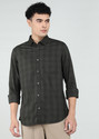INDIAN TERRAIN Men Checkered Casual Green Shirt