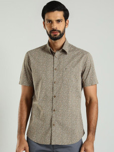 INDIAN TERRAIN Men Printed Casual Green Shirt