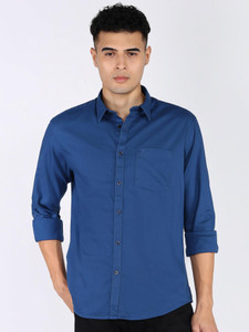 INDIAN TERRAIN Men Solid Casual Dark Blue