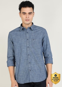 INDIAN TERRAIN Men Solid Casual Grey Shirt