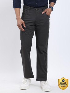 INDIAN TERRAIN Regular Fit Men Grey Trousers