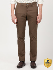 INDIAN TERRAIN Slim Fit Men Khaki Trousers