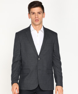 indian terrain solid single breasted casual men blazer