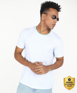 INDIAN TERRAIN Striped Men Round Neck Blue