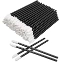 Indiana Disposable Lip Brush Pack of 50 | Lipstick & Lip Gloss Wands | Eyeshadow Brushes | Travel-Friendly Makeup Applicator Tool Kit | Black