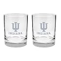 Indiana Hoosiers 2-Sided Satin Finish Rock Glass Set of 2 14oz