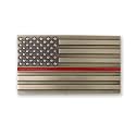 Indiana Metal Craft Thin Red Line Brass Enamel Belt Buckle