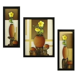 indianara 3 pc set of floral paintings without glass 52 x 12595 x 12552 x 125 inch