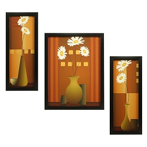 indianara 3 pc set of floral paintings without glass 52 x 125 95 x 125 52 x 125 inch