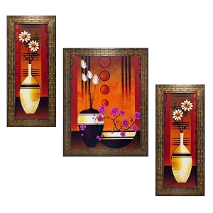 indianara set of 3 floral paintings 1670 without glass 52 x 125 95 x 125 52 x 125 inch