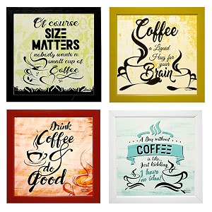 indianara 4 piece framed wall hanging motivational quotes art prints