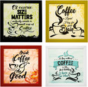 Indianara 4 Piece Set of Framed Wall Hanging Motiv Digital Reprint 8.7 inch x 8.7 inch Painting