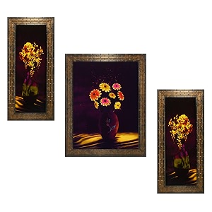indianara set of 3 floral paintings 1671 without glass 52 x 125 95 x 125 52 x 125 inch