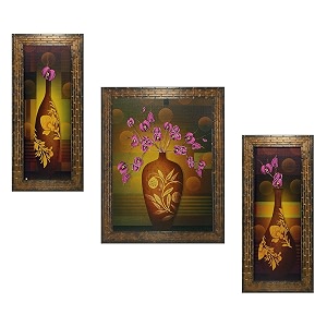indianara set of 3 floral paintings 1676 without glass 52 x 125 95 x 125 52 x 125 inch
