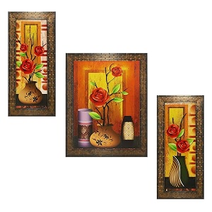 indianara set of 3 floral paintings 1678 without glass 52 x 125 95 x 125 52 x 125 inch